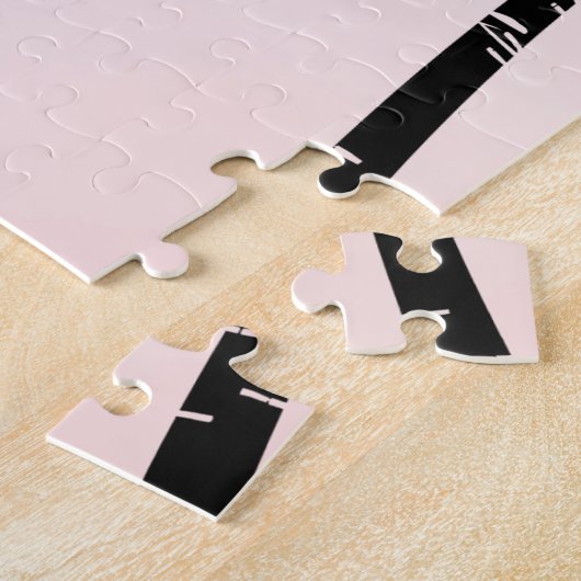 Tropische palm Trees Pink Mint Ombre gouden droom  Legpuzzel (Zijkant)