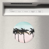 Tropische palm Trees Pink Mint Ombre gouden droom Magneet (Insitu (Vaatwasser))