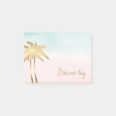 Tropische palm Trees Pink Mint Ombre gouden droom  Post-it® Notes (Voorkant)