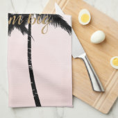 Tropische palm Trees Pink Mint Ombre gouden droom Theedoek (Quarter Fold)