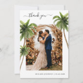 Tropische Palm Trees Zand Strand Bestemming Bruilo Bedankkaart (Voorkant)