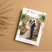 Tropische Palm Trees Zand Strand Bestemming Bruilo Bedankkaart