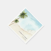 Tropische Palm Trees Zand Strand Bestemming Bruilo Servet (Hoek)