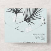 Tropische Palm Trouw Handgetekend All In One Uitnodiging (Achterkant)