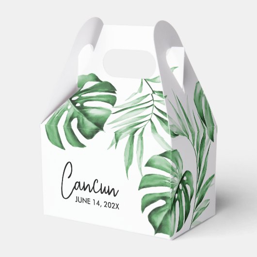 Tropische Palm Verjaardag Weekend Favor Box Bedankdoosjes (Achterkant)
