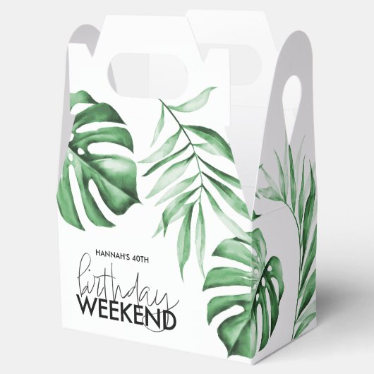Tropische Palm Verjaardag Weekend Favor Box Bedankdoosjes (Geopend)