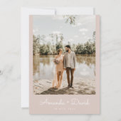 Tropische palm verlaat zomer moderne bruiloft kaart (Achterkant)