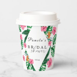 Tropische Palm Waterverf geometrisch Vrijgezellenf Papieren Bekers