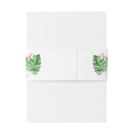 Tropische Palm Waterverf Hawaiiaanse bruiloft Uitnodigingen Wikkel (Achterkant Voorbeeld)