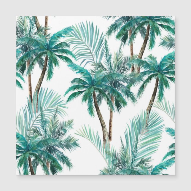 Tropische palm: Waterverf Oerwoud. (Voorkant)