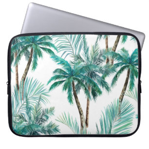Tropische palm: Waterverf Oerwoud. Laptop Sleeve