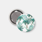 Tropische palm: Waterverf Oerwoud. Magneet (Voorkant / Achterkant)