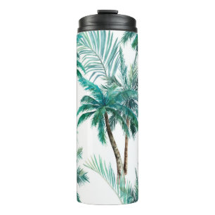 Tropische palm: Waterverf Oerwoud. Thermosbeker
