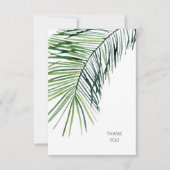 Tropische Palm White bruiloft dank u Bedankkaart (Voorkant)