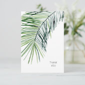 Tropische Palm White bruiloft dank u Bedankkaart (Staand voorkant)