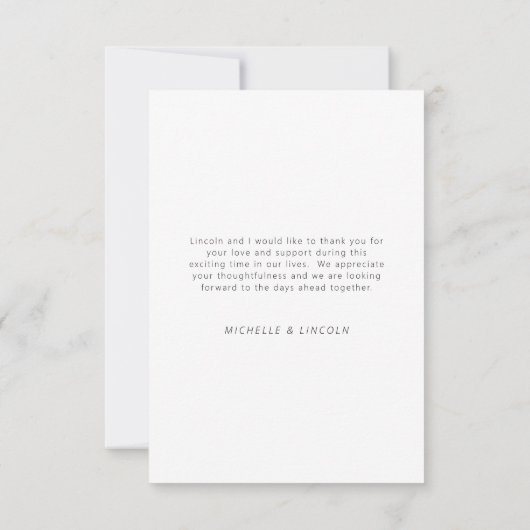 Tropische Palm White bruiloft dank u Bedankkaart (Achterkant)