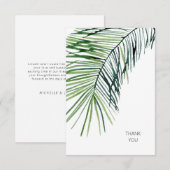 Tropische Palm White bruiloft dank u Bedankkaart (Voorkant / Achterkant)