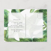 tropische palm zal je mijn bloemenmeisje zijn aankondigingskaart (Achterkant)