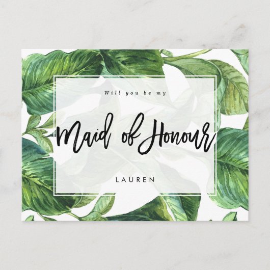 tropische palm zal je mijn eerwraak zijn aankondigingskaart (Voorkant)