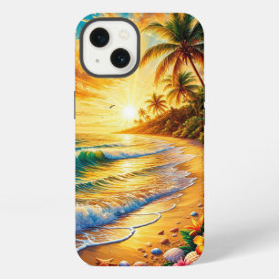 Tropische Palm Zonsondergang Strand Oceaan Reis St iPhone 13 Hoesje