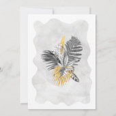 Tropische Palm Zwart Wit Goud 50e Verjaardag Kaart (Achterkant)