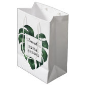 Tropische palmblad Bruidsdouche Medium Cadeauzakje (Voorkant Gekanteld)