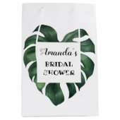 Tropische palmblad Bruidsdouche Medium Cadeauzakje (Voorkant)