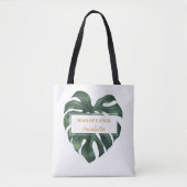 Tropische Palmblad Bruidsmeisje Boodschappentas Tote Bag (Voorkant)