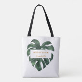 Tropische Palmblad Bruidsmeisje Boodschappentas Tote Bag (Achterkant)
