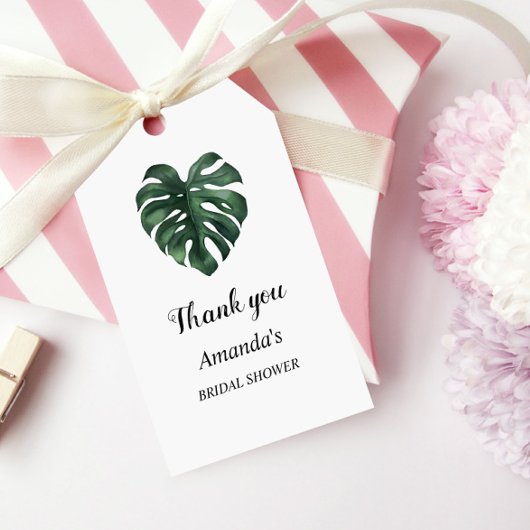 Tropische palmblad bruiloftsshower Cadeautags Cadeaulabel