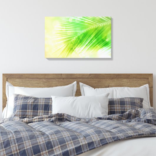 Tropische palmblad Canvas Print (Insitu (Slaapkamer))