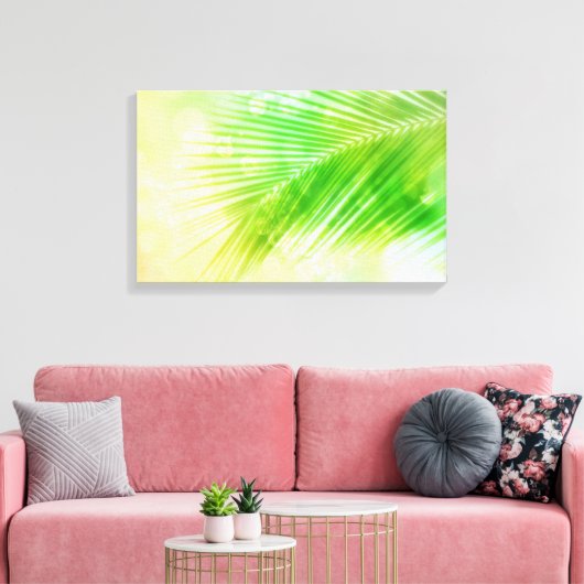 Tropische palmblad Canvas Print (Insitu (Woonkamer))