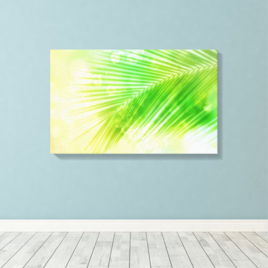 Tropische palmblad Canvas Print (Insitu (Houten vloer))