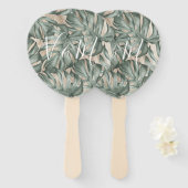 Tropische palmblad Frond Hand Fan Handwaaier (Voorkant en achterkant)