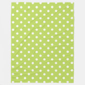 Tropische palmblad groen en witte polka dot fleece deken (Voorkant)