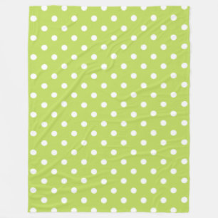 Tropische palmblad groen en witte polka dot fleece deken