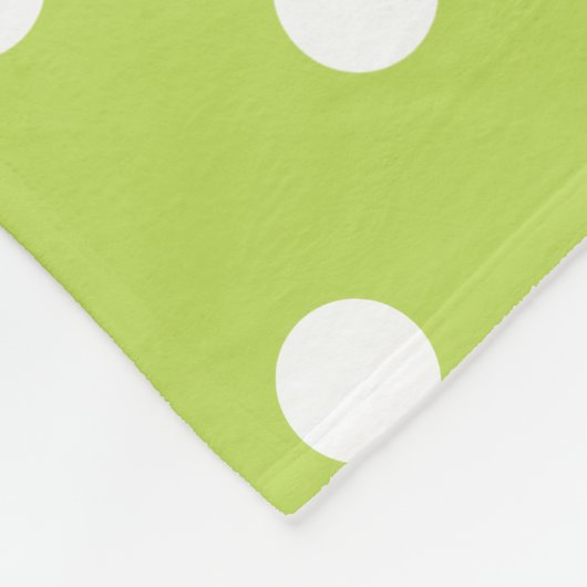 Tropische palmblad groen en witte polka dot fleece deken (Hoek)