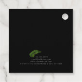 Tropische palmblad sieraden bedankjes labels (Achterkant)