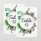 Tropische palmblad trouwtafel nummers vetgedrukt kaart (Voorkant / Achterkant)