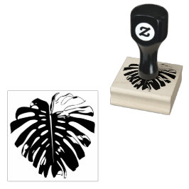 Tropische palmblad-uitsnijsilhouet  rubberstempel