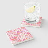 Tropische Palmbladen Stenen Onderzetter (Zijkant)