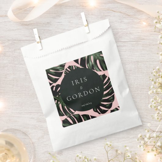 Tropische palmbladeren aangepaste bruiloft bedankzakje (Geknipt)