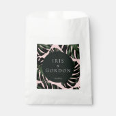 Tropische palmbladeren aangepaste bruiloft bedankzakje (Voorkant)
