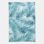 Tropische palmbladeren Aqua-Waterverf Theedoek (Verticaal)