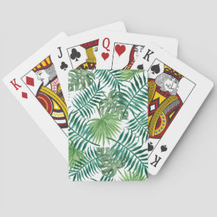 Tropische palmbladeren aquarel pokerkaarten