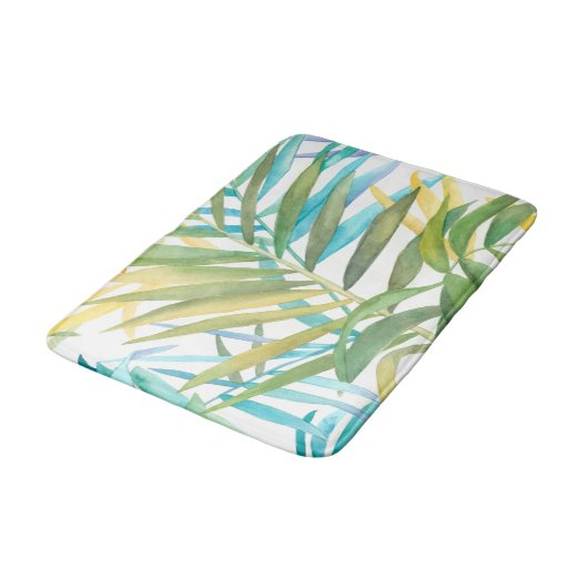 Tropische palmbladeren badmat (Gekanteld)