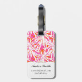 Tropische palmbladeren bagagelabel (Achterkant verticaal)