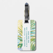 Tropische palmbladeren bagagelabel (Achterkant verticaal)