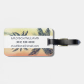 Tropische palmbladeren bagagelabel (Achterkant horizontaal)