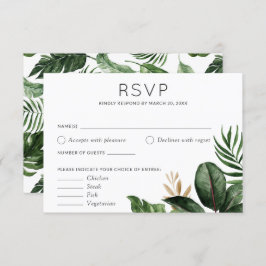 Tropische palmbladeren Bindende RSVP-voedselopties Kaart